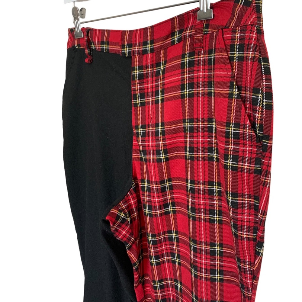 Hot Topic Split Leg Plaid High Rise Pants Size Large - Picture 5 of 9